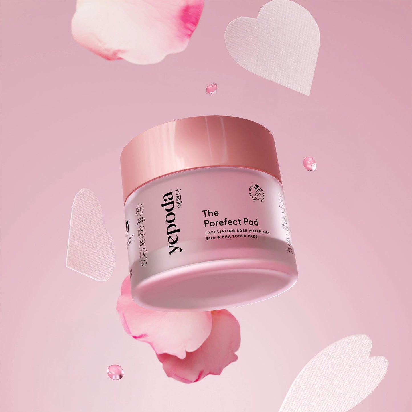 Yepoda The Porefect Pad – Dischetti esfolianti tonificanti all'acqua di rose