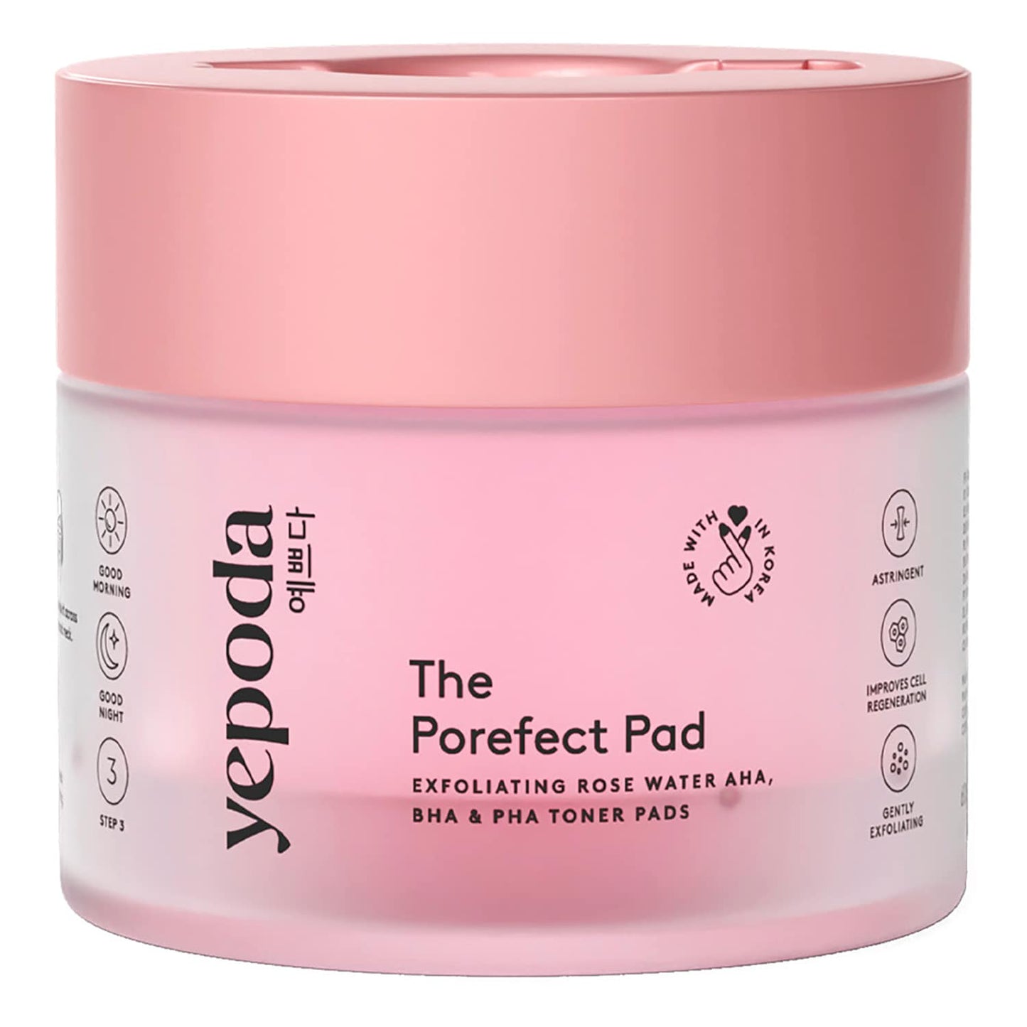 Yepoda The Porefect Pad – Dischetti esfolianti tonificanti all'acqua di rose